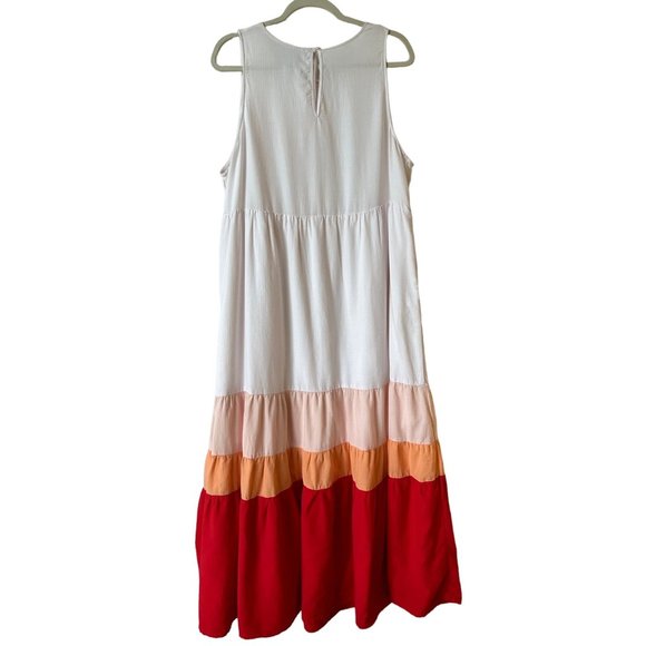 Ava & Viv White and Multi-Colored Sleeveless Dress Size 1X - Picture 4 of 8